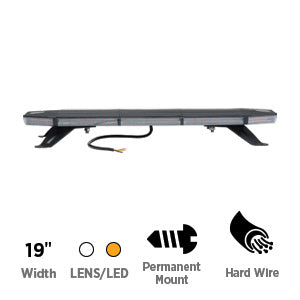 Opti-luxx LB4000 Series Pocono 19" Clear/Amber Light Bar (CL-1) (Bracket Mount, 3-Wire Connection)