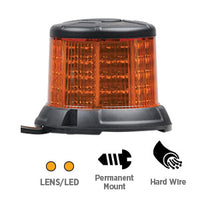 Opti-luxx 2500 Series Richmond 3.5" Round Amber/Amber High Profile Beacon (3-Screw Mount, 3-Wire Connection)