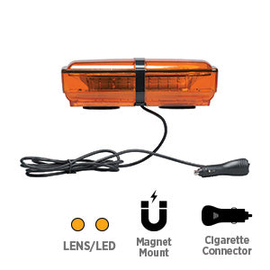 Opti-luxx LB1100 Series Sonoma 11" Amber/Amber Light Bar (Cl-1) (Magnet Mount, Cigarette Lighter Plug)