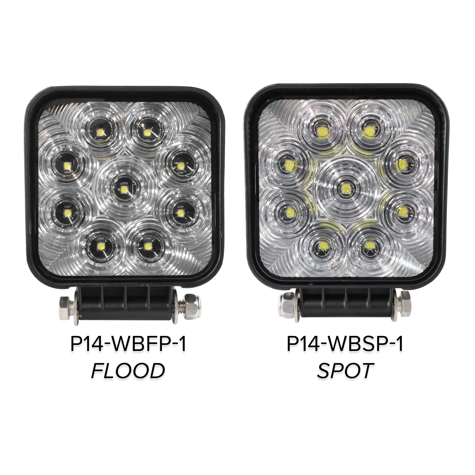 TecNiq P14 Steelhead 9 LED Square Heavy Duty Work Light