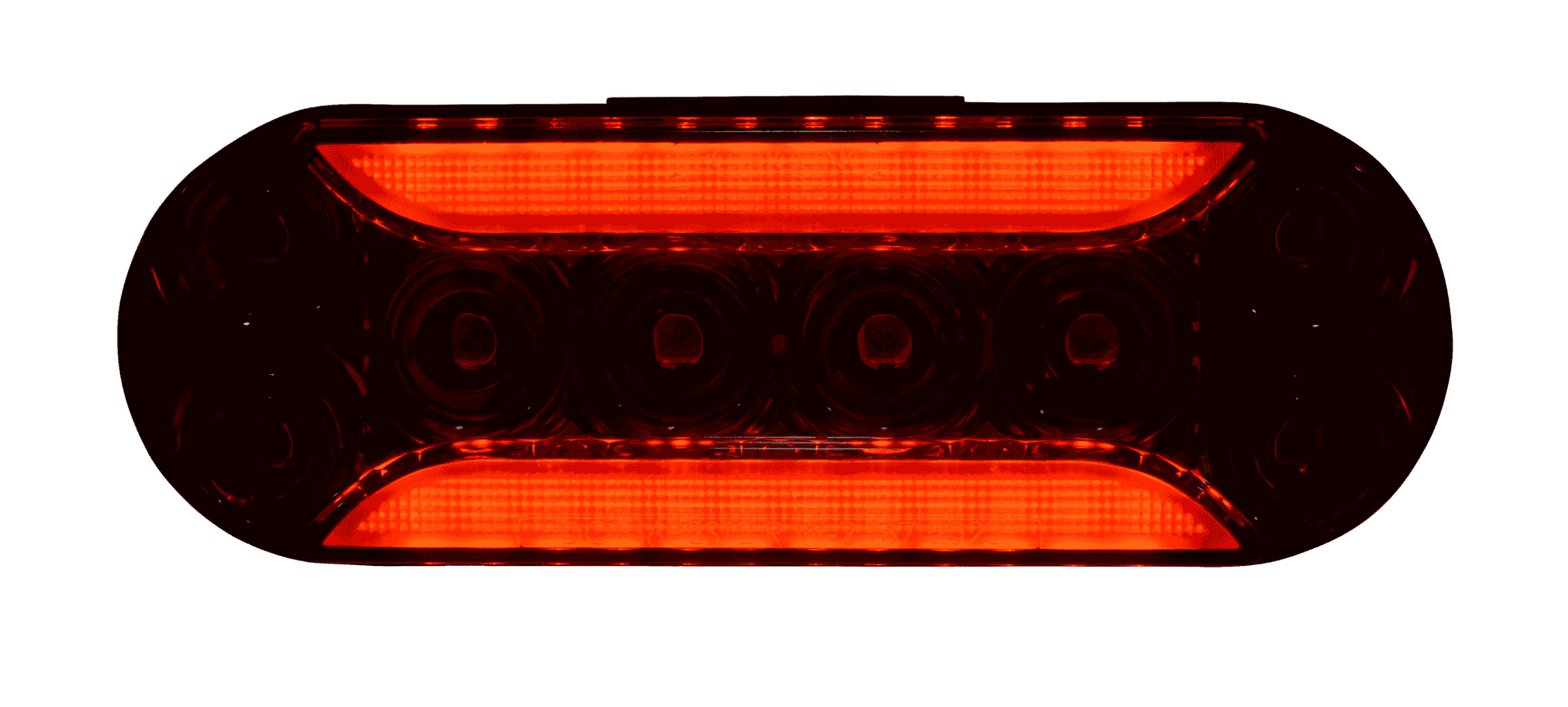 Red LED light on a white background