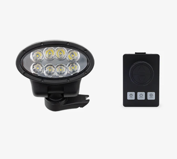 Golight® SL light fixture with control panel on a white background