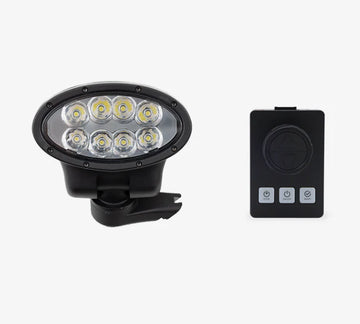 Golight® SL light fixture with control panel on a white background