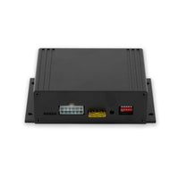 Black electronic device with various ports on a white background