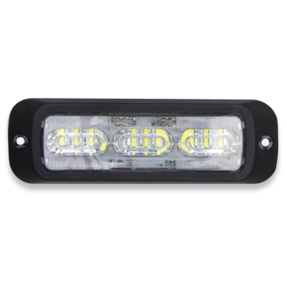 Rectangular LED light with black frame on a white background