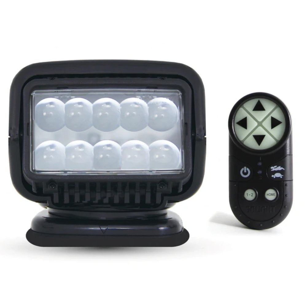 LED work light with remote control on a white background