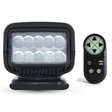 LED work light with remote control on a white background