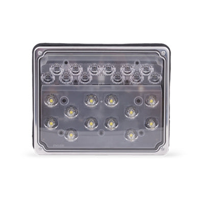 Rectangular LED light with multiple small lights on a white background