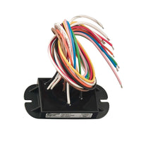 Electronic component with multicolored wires on a white background