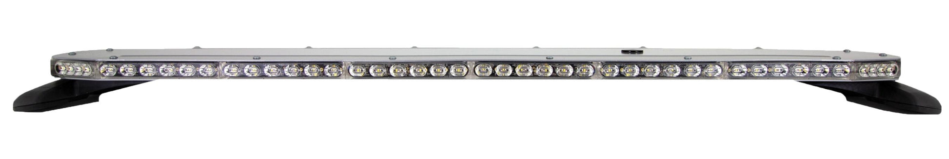 Long rectangular light bar with multiple LED lights on a black background