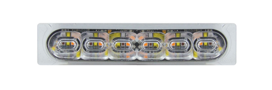 LED light bar with multiple bulbs on a white background
