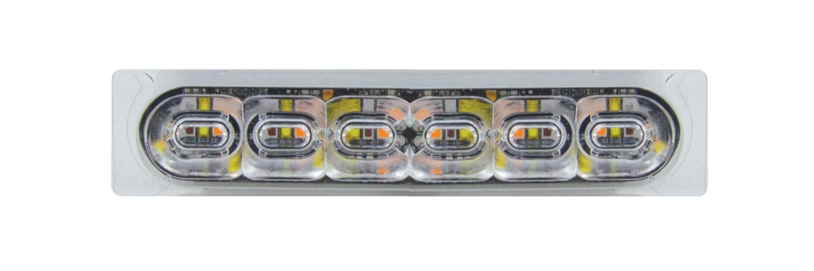 LED light bar with multiple bulbs on a white background