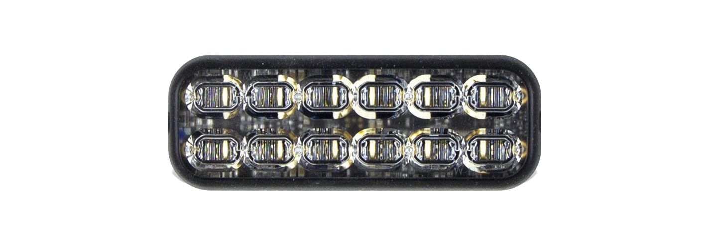 Row of LED lights on a white background