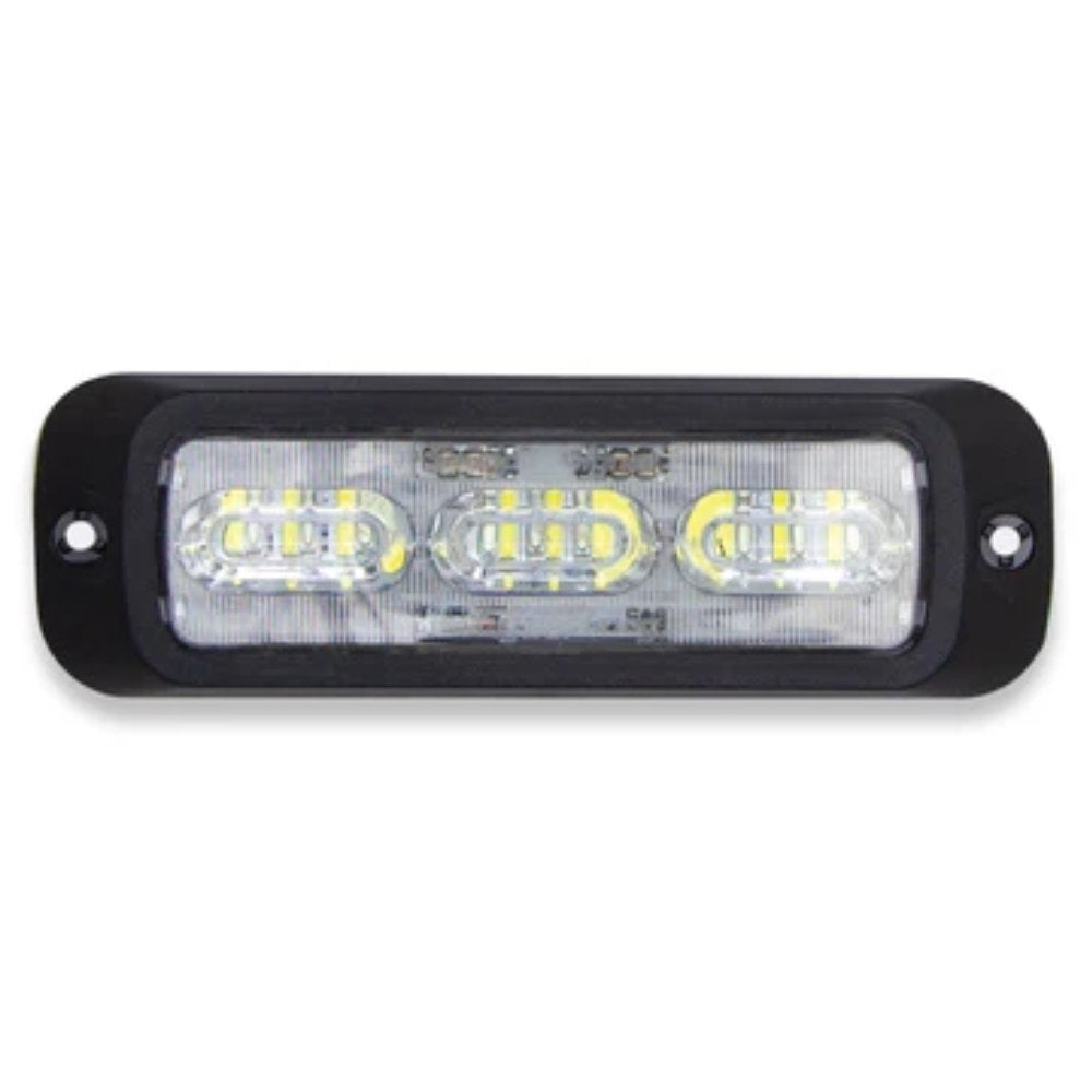 Rectangular LED light with black frame on a white background