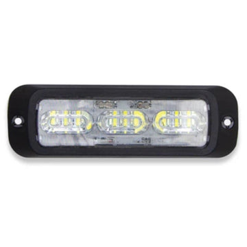 Rectangular LED light with black frame on a white background