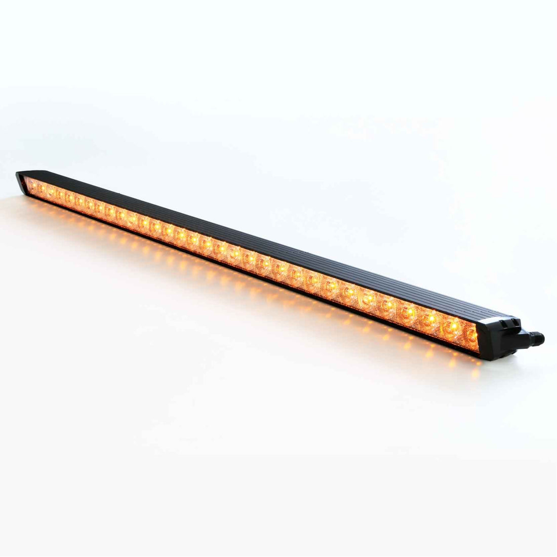 LED light bar with amber lights on a white background