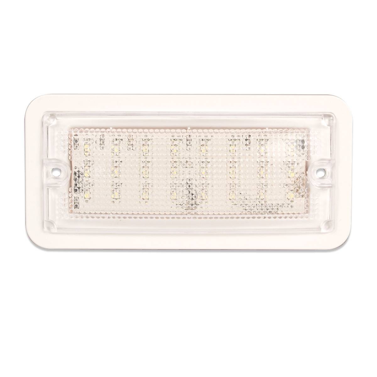 Rectangular white light with embedded LED elements on a white background