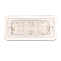 Rectangular white light with embedded LED elements on a white background
