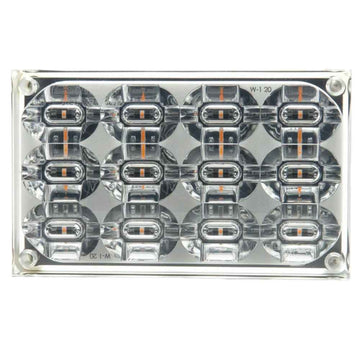 mPower® 6x4 Rectangular LED light module with a grid pattern on a white background