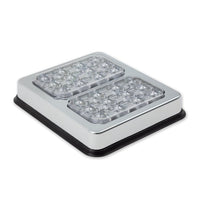 Rectangular LED light fixture on a white background