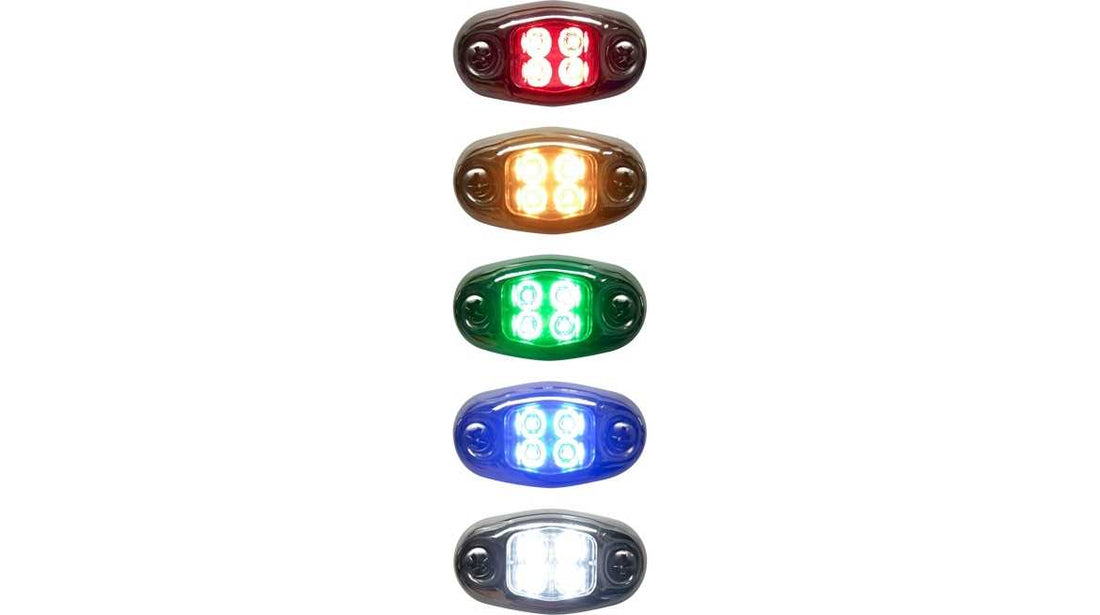 A set of TecNiq D14 Oval Dragon Lights in various colors including red, green, blue, white, and orange.