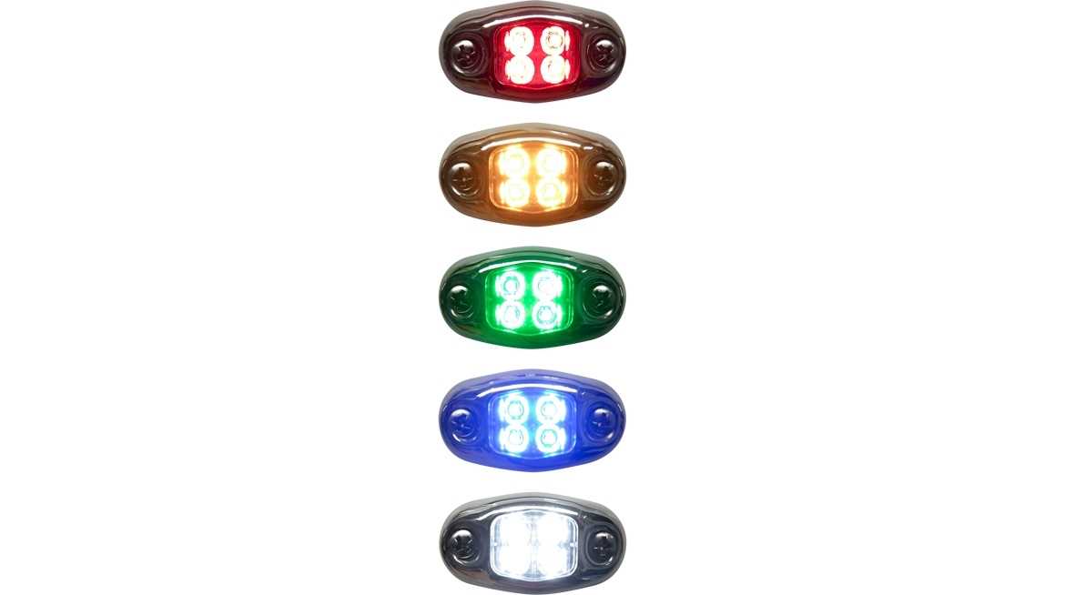A set of TecNiq D14 Oval Dragon Lights in various colors including red, green, blue, white, and orange.