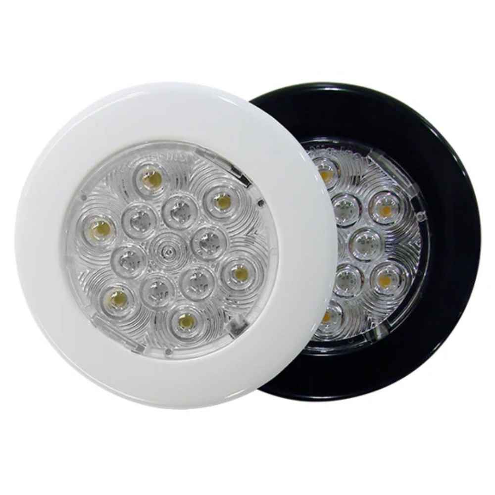 Two TecNiq E06 Silho-X Area Lights, one with a white rim & the other with a black rim, both with multiple LED lights visible.