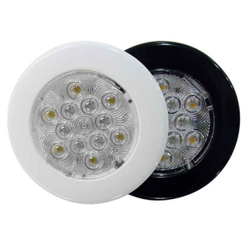 Two TecNiq E06 Silho-X Area Lights, one with a white rim & the other with a black rim, both with multiple LED lights visible.