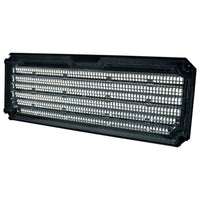 Black rectangular TecNiq E100 : High Intensity Scene Light with multiple LED lights on a white background