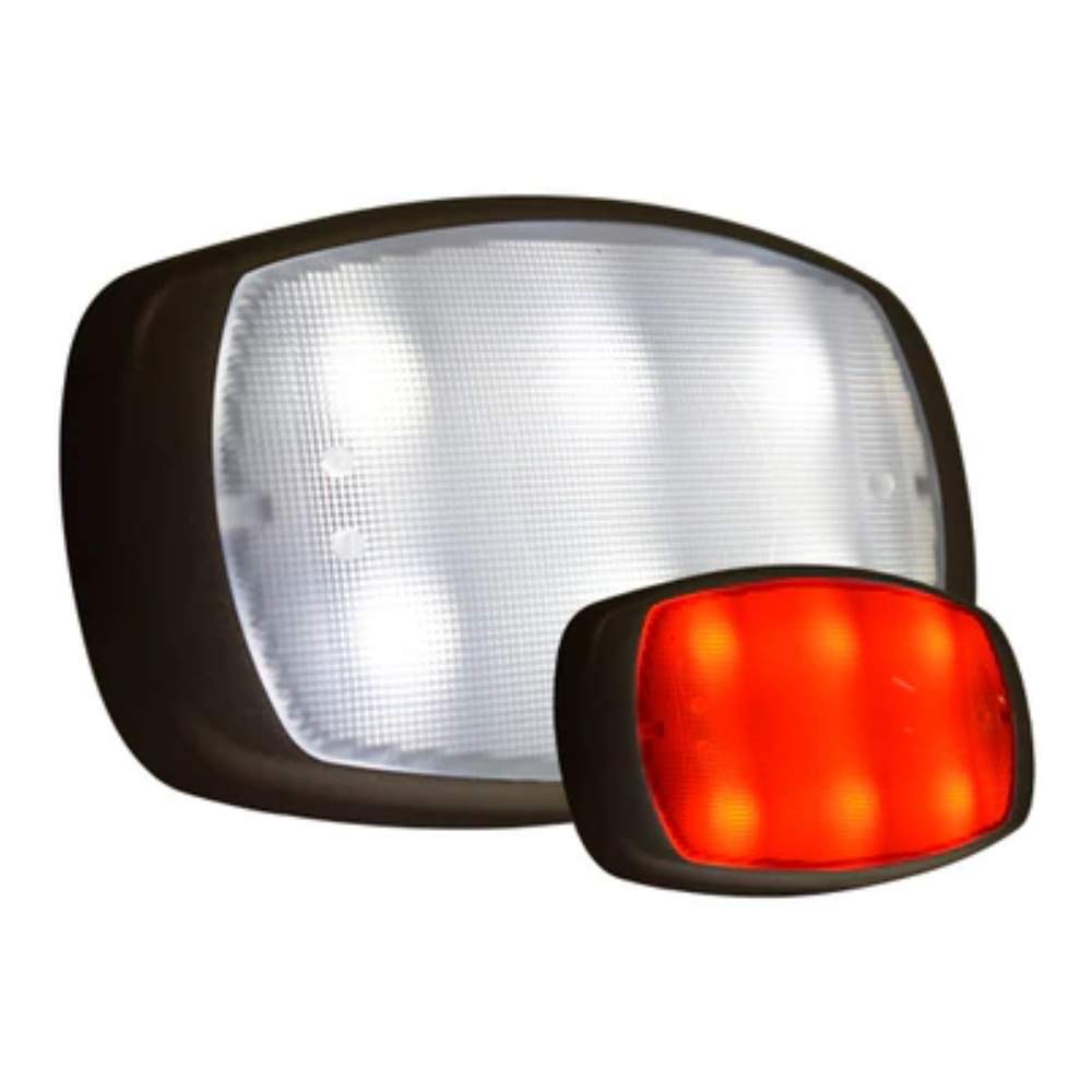 TecNiq E12 : White/Red Combo Dome Light on a white background