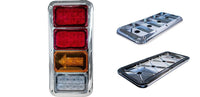 Set of vehicle TecNiq K60 : 6"x 4" LED Emergency Flasher with red, amber, and blue lenses on a white background