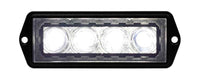 Rectangular LED light bar with four circular lenses on a white background