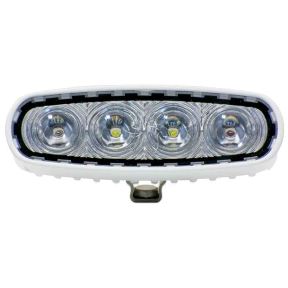 A white TecNiq P11 surface mounted spreader lighting with multiple LED lights, designed for providing wide-area illumination.