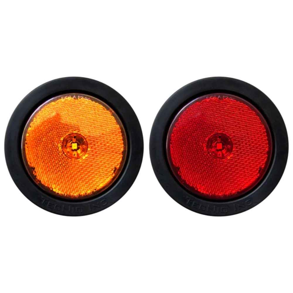 Two Yellow and red TecNiq S10 LED Side Marker Light