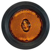 Round amber TecNiq S24 : 2.5" PC Side Marker w/reflector with black rim on a white background