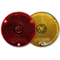 Red and Yellow TecNiq S27 : 3" Round Side Marker w/ Reflector