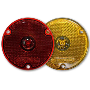 Red and Yellow TecNiq S27 : 3" Round Side Marker w/ Reflector