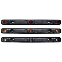 Three TecNiq S50 heavy-duty identification bars with LED lights in red and white colors, designed for vehicle visibility.