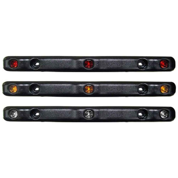Three TecNiq S50 heavy-duty identification bars with LED lights in red and white colors, designed for vehicle visibility.