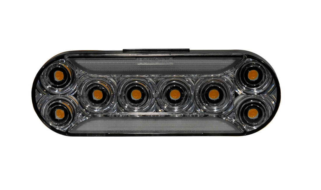 TecNiq T67 : 6" Oval - Diffused Strobe or DOT Lamp with multiple small lights on a white background