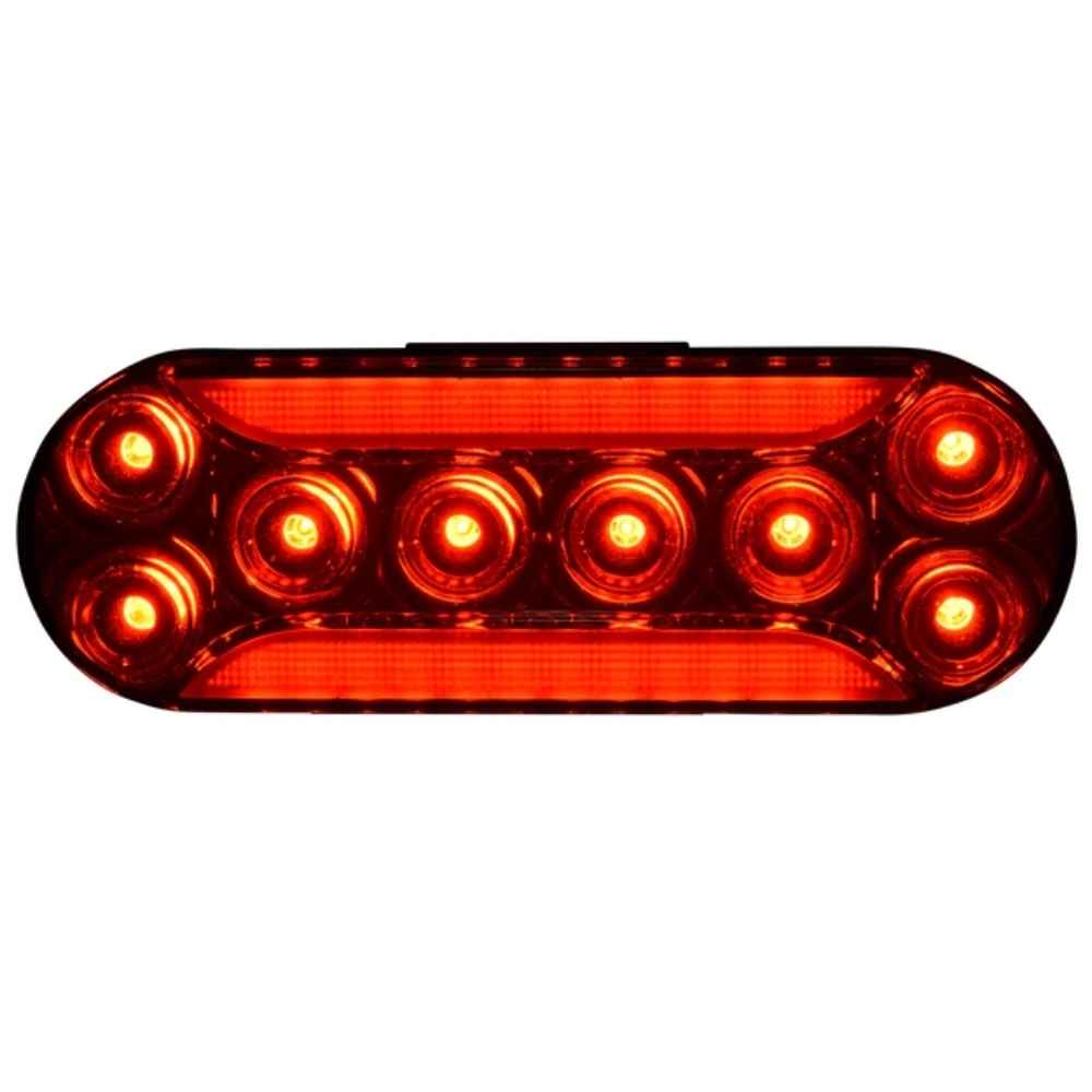 Red TecNiq T67 : 6" Oval - Diffused Strobe or DOT Lamp on a white background