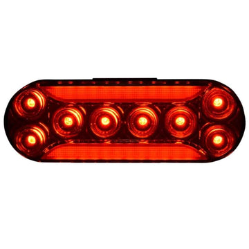 Red TecNiq T67 : 6" Oval - Diffused Strobe or DOT Lamp on a white background