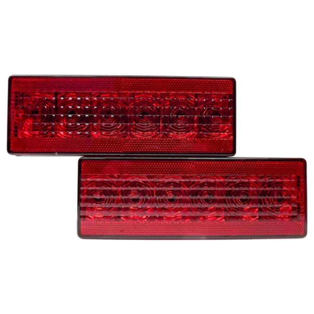 Two red rectangular TecNiq T80 : 8" Eight Function Box Tail Light