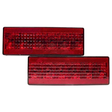 Two red rectangular TecNiq T80 : 8" Eight Function Box Tail Light