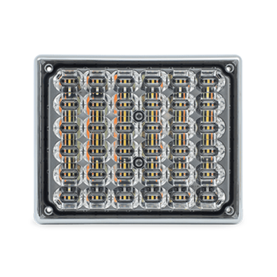 Rectangular LED light module with a grid of small lights on a white background