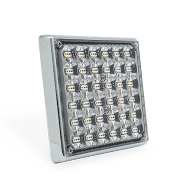 Rectangular LED light with multiple small lights on a white background