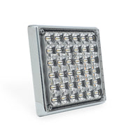 Rectangular LED light with multiple small lights on a white background
