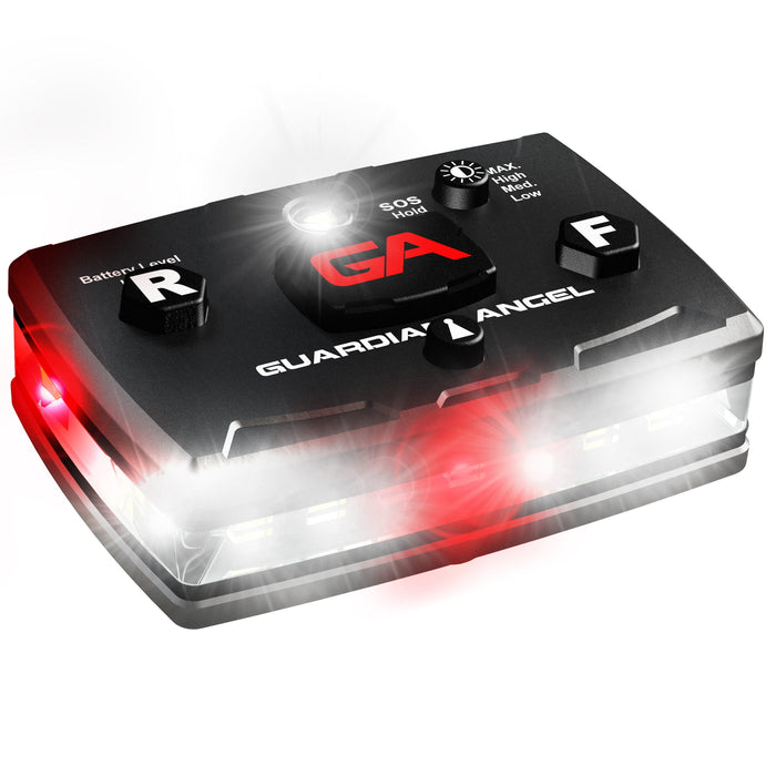 Guardian Angel White / White & Red Wearable Safety Light ELT-W-WR